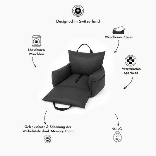 Luxus-Autositz Carlo in Anthrazit