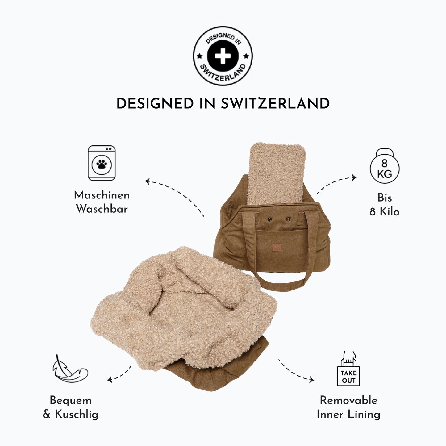 Lucky Canvas - Luxury Dog Bag Brown