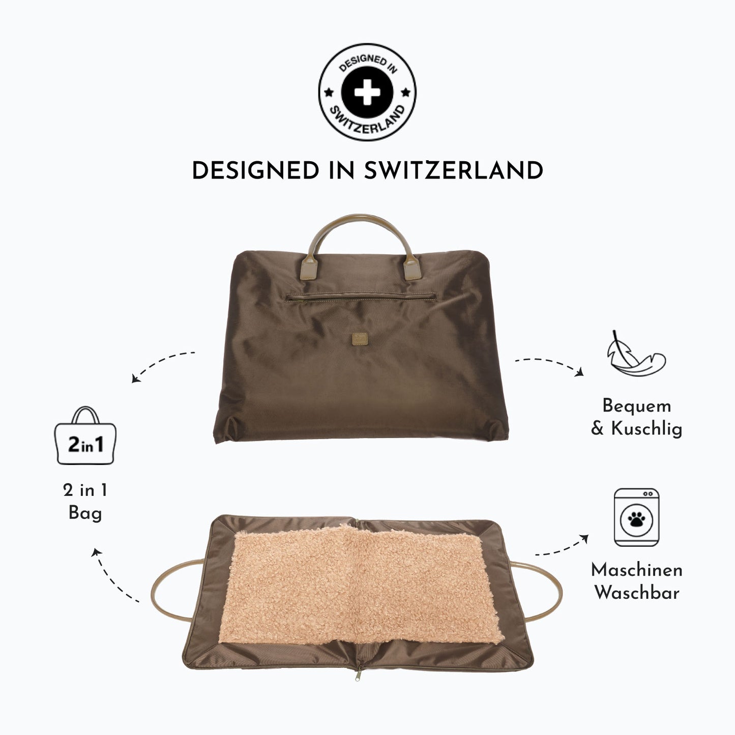 Clara – luxury Dog Travel Mat-Bag in Olive