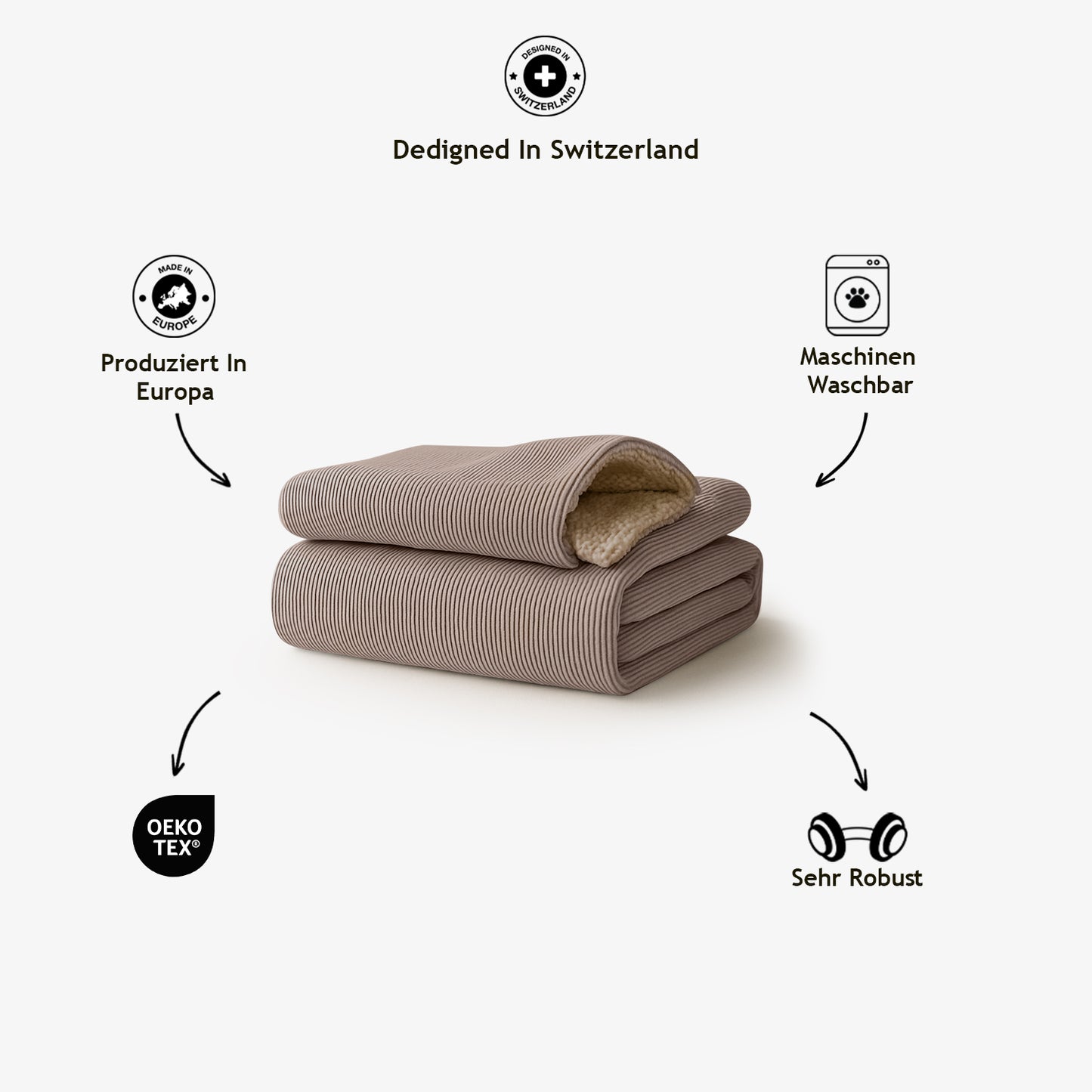 Cover for Kingston – Cord DF Dog Bed Khaki