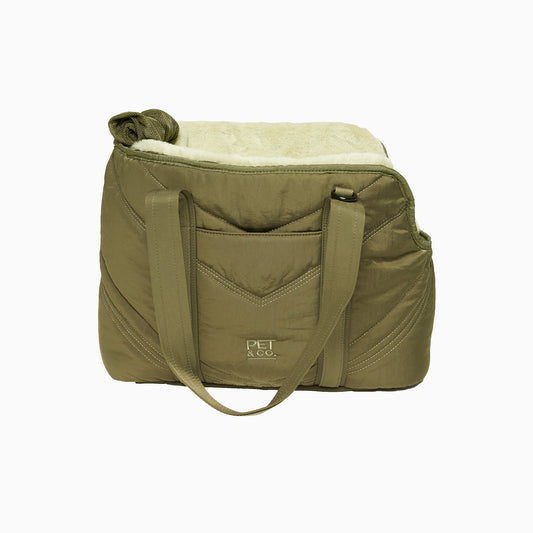 Lola - Luxury Dog  Bag in Dark Olive