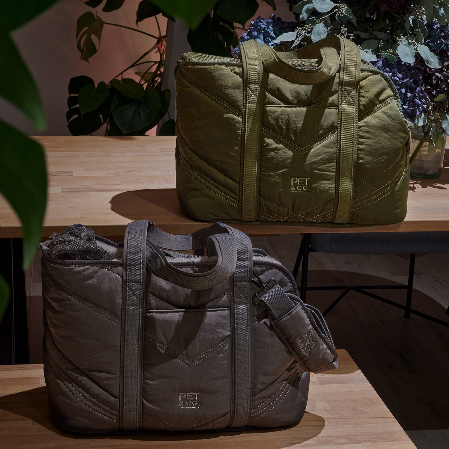 Lola - Luxury Dog  Bag in Dark Olive