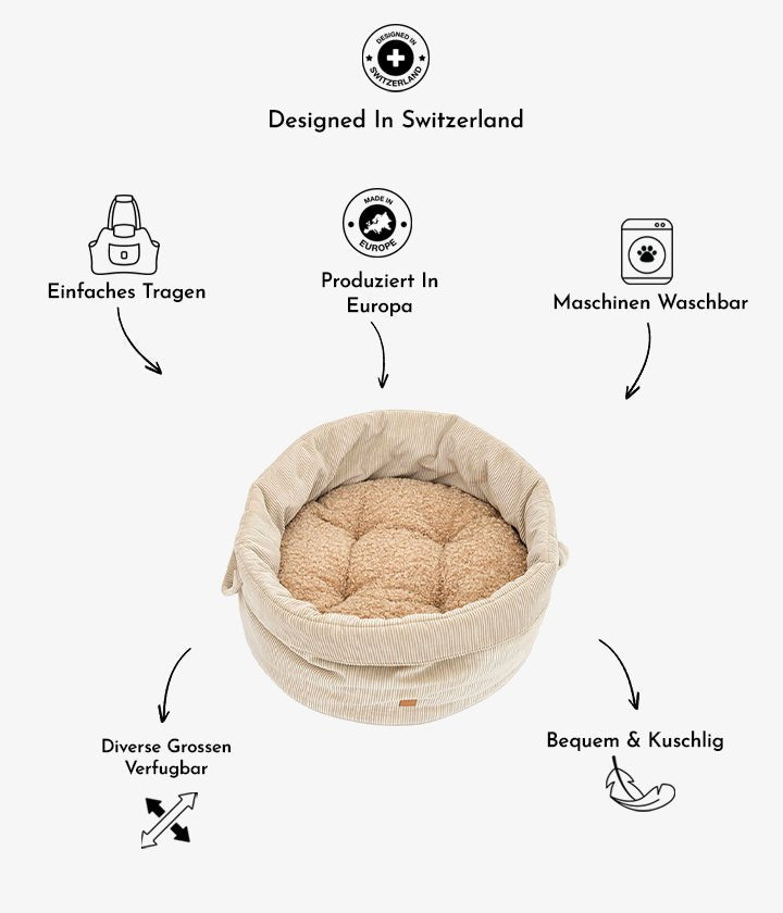 Louis-Cord- Luxury Dog Basket