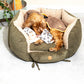Ronny Cord Double Face - Luxury Dog Bed in Khaki
