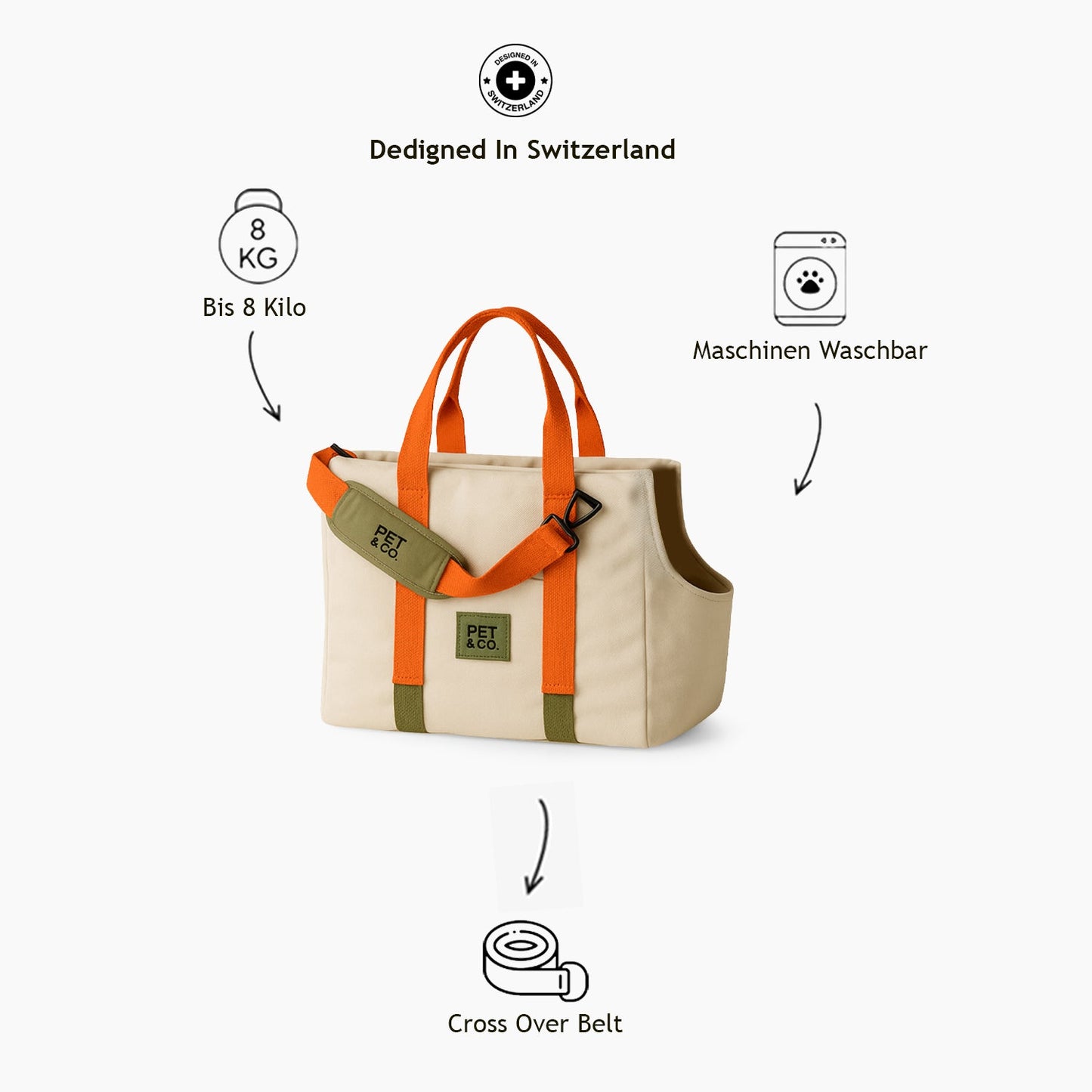 Bruno Canvas - Luxus Hundetasche in Creme