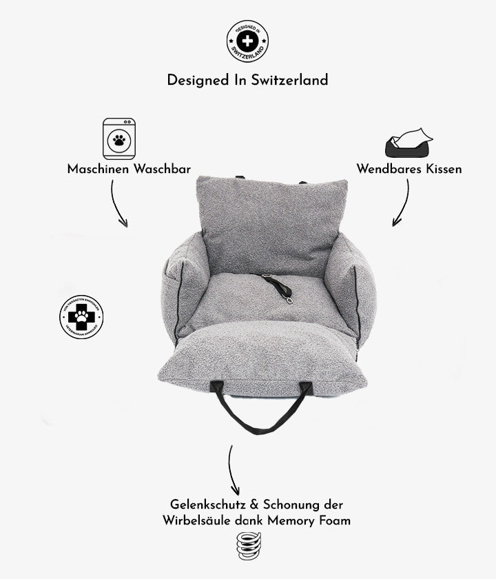 AUTOSITZ Pluto Teddy Anthrazit