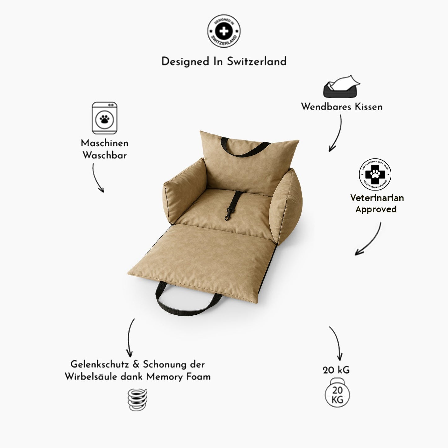 Luxus-Autositz Carlo in Anthrazit