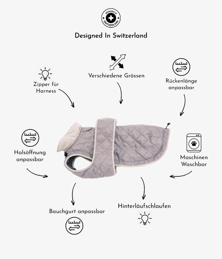 Finn - Quilted Coat - Gray