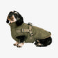 Ruby - Quilted Coat with Harness - Olive