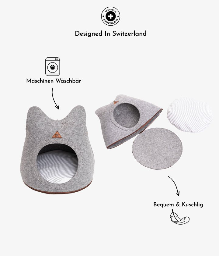 Nala - Filz für Katze in Grau