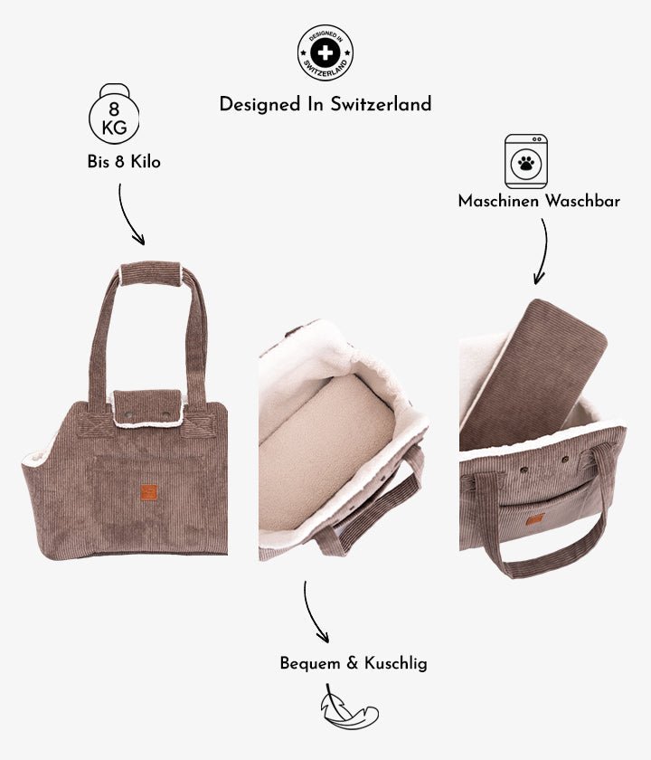 Lucky - Luxus-Hundetasche in Anthrazit