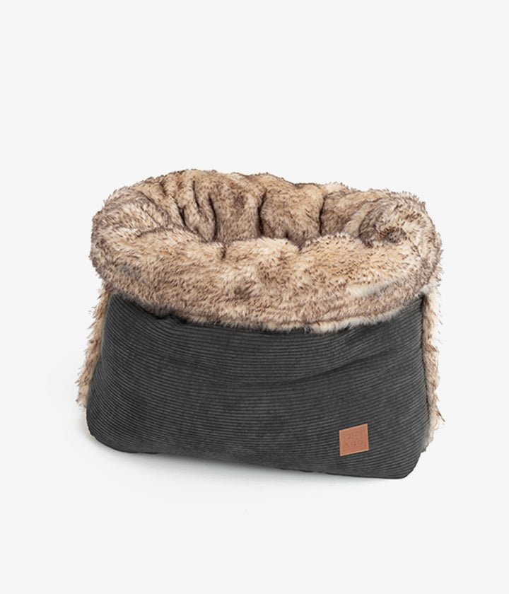 Snuggle Cord (Faux Fur) - Charcoal Dog Bed