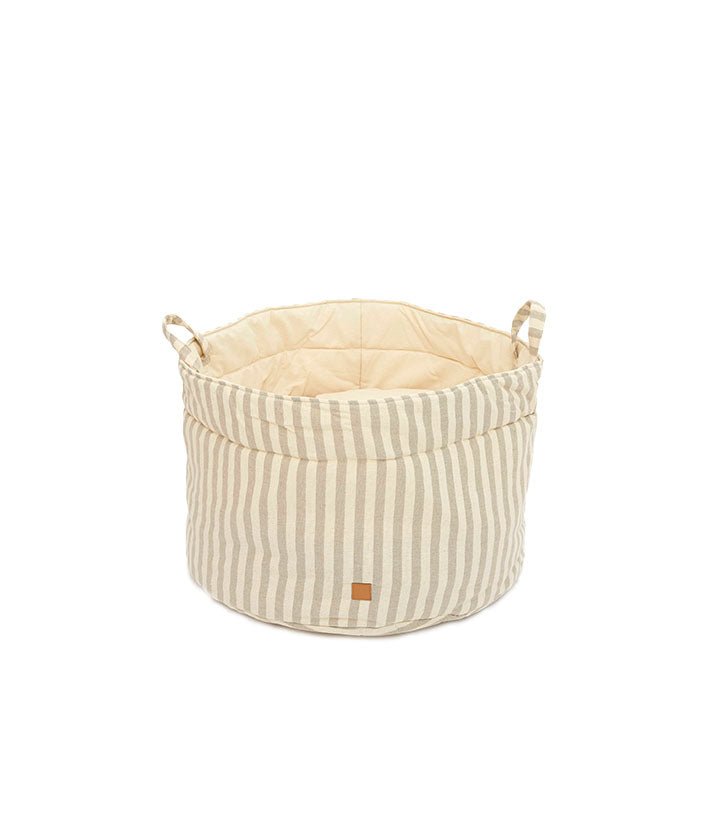 striped dog basket